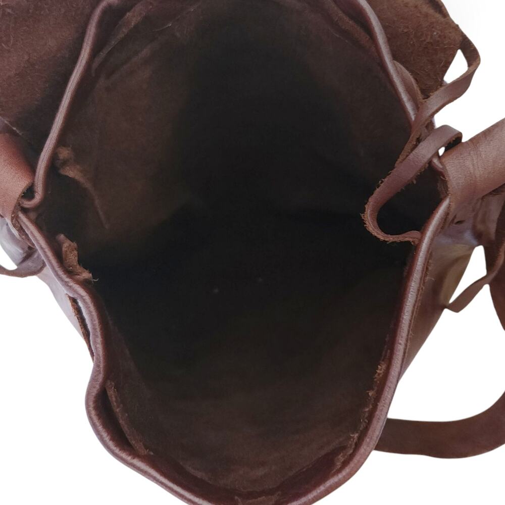 UNBRRANDED cowhide skull brown leather boho crossbody shoulder bag rustic purse - Picture 3 of 7
